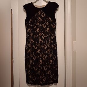 Black Lace & Velvet Dress, Size 6